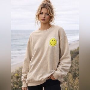HAZEL Heavy Blend Smiley Face Hazel Graphic Sweatshirt Oversized 2XL